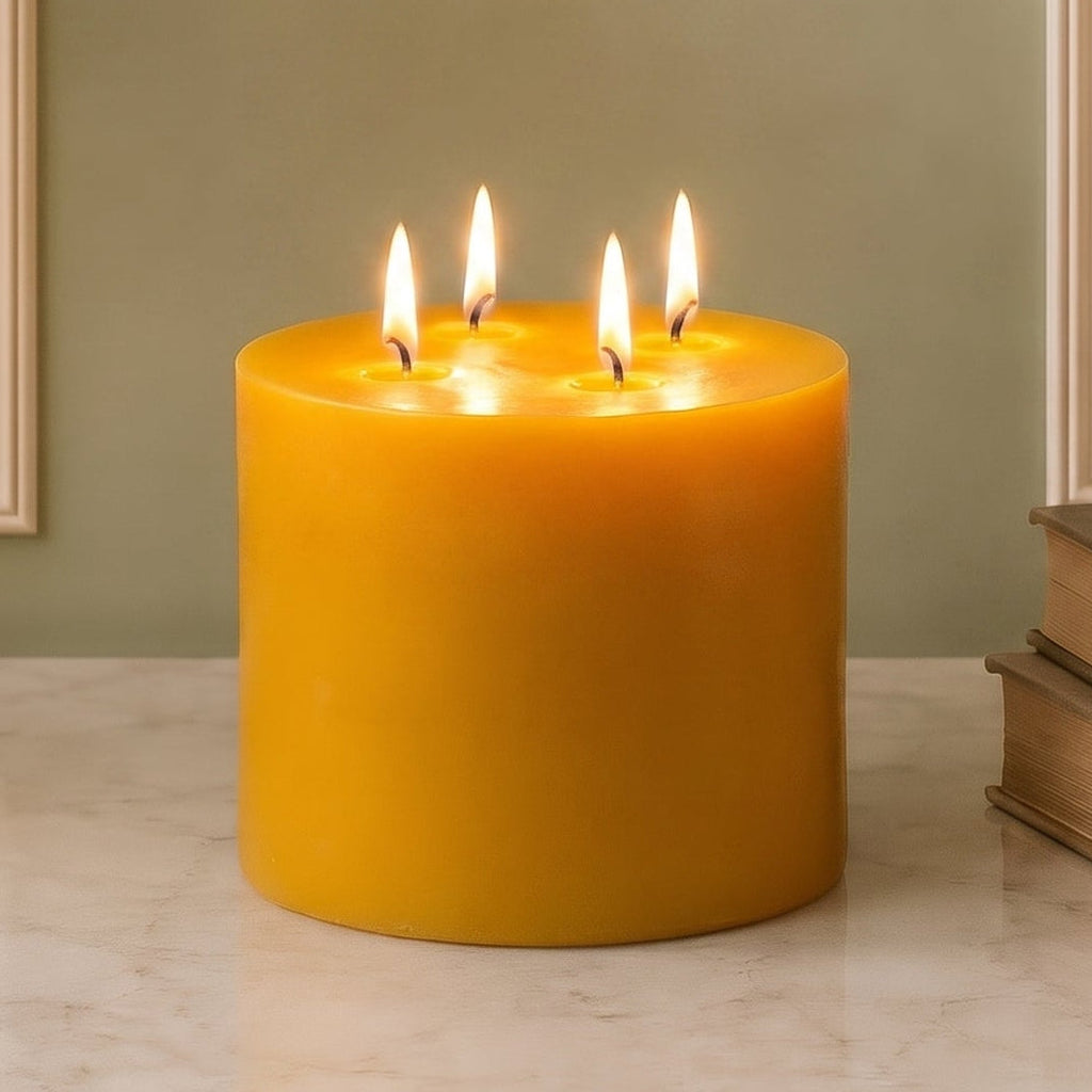 6x5" Yellow Beeswax Pillar Candle | Pillar Candles | Wiccan Center