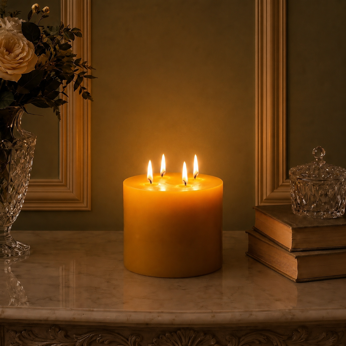 6x5" Yellow Beeswax Pillar Candle | Pillar Candles | Wiccan Center