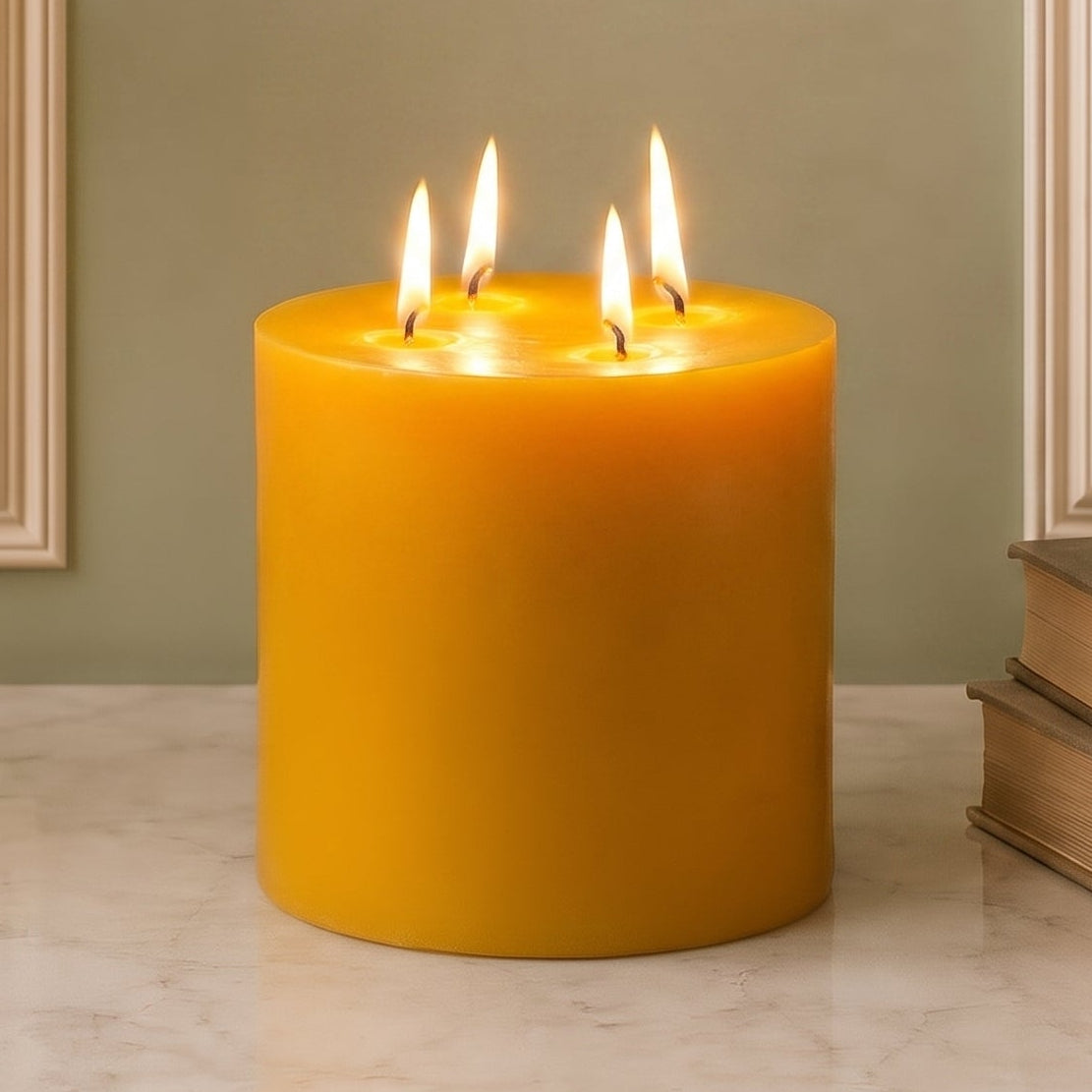 6x6" Yellow Beeswax Pillar Candle | Pillar Candles | Wiccan Center
