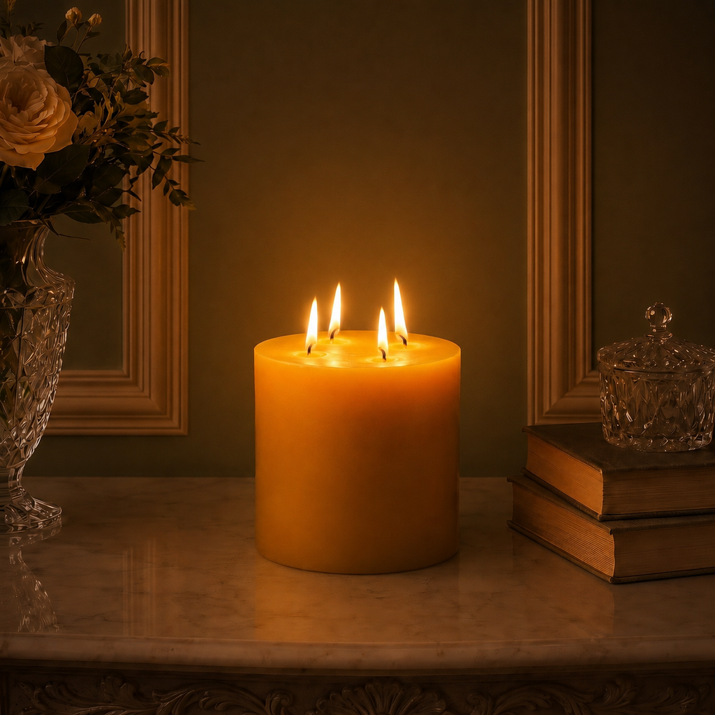 6x6" Yellow Beeswax Pillar Candle | Pillar Candles | Wiccan Center