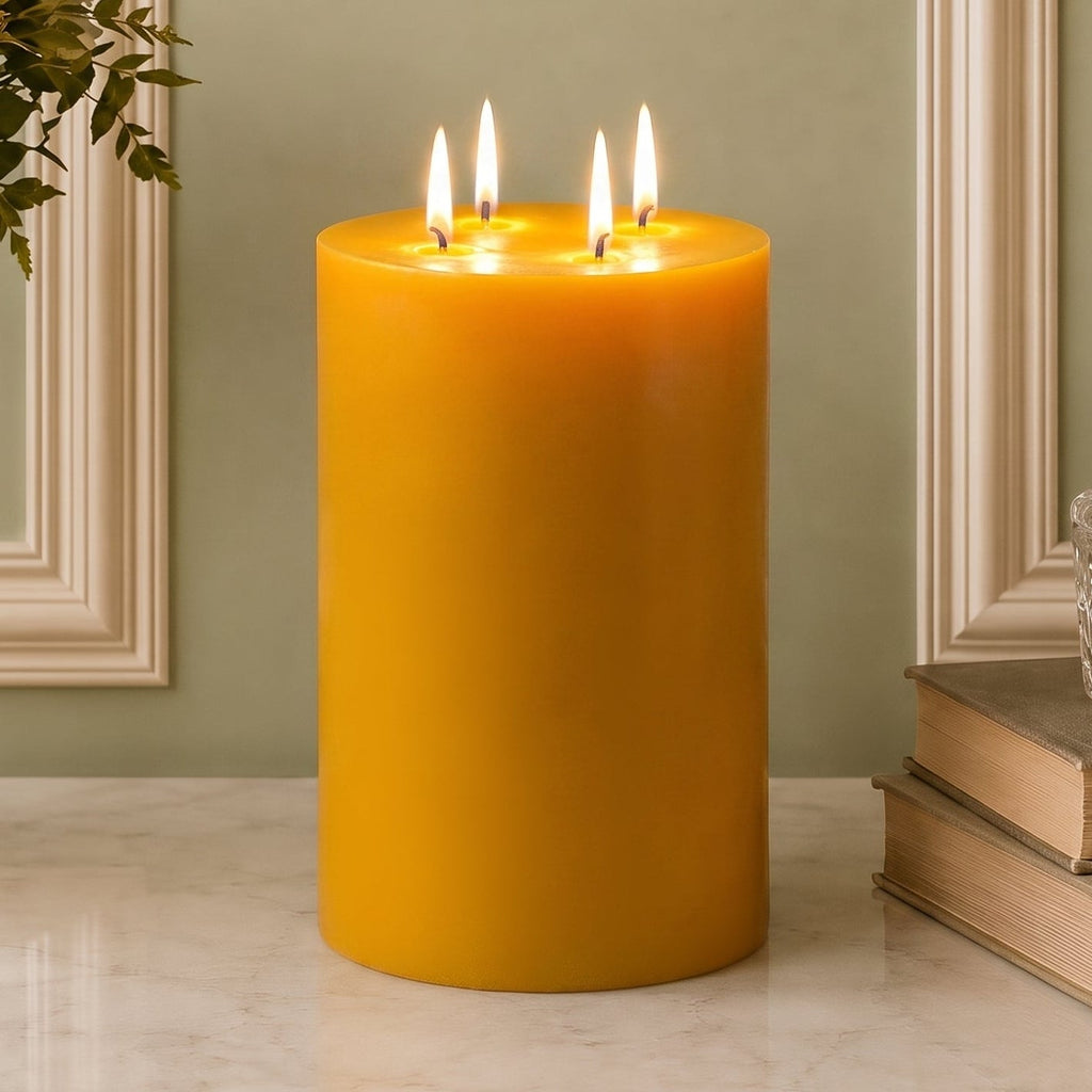 6x9" Yellow Beeswax Pillar Candle | Pillar Candles | Wiccan Center