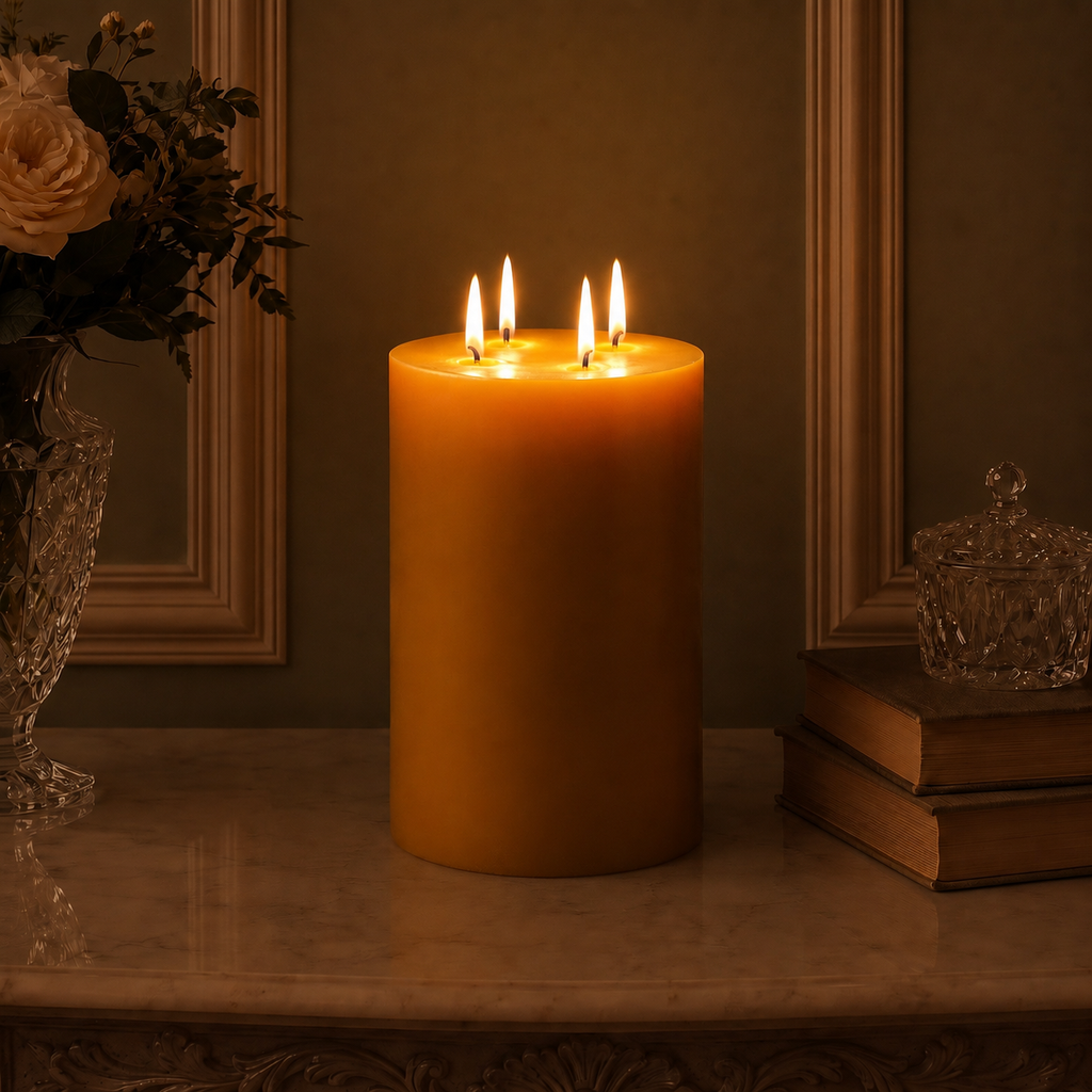 6x9" Yellow Beeswax Pillar Candle | Pillar Candles | Wiccan Center