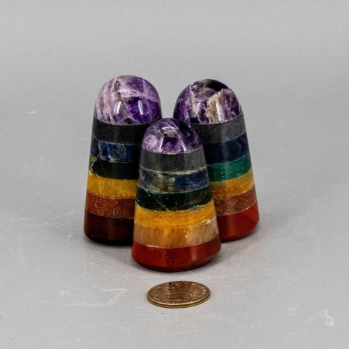 7 Chakras Crystal Pillar | Full Spectrum Energy Alignment | Towers | Wiccan Center