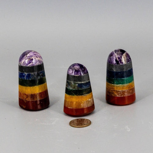 7 Chakras Crystal Pillar | Full Spectrum Energy Alignment | Towers | Wiccan Center