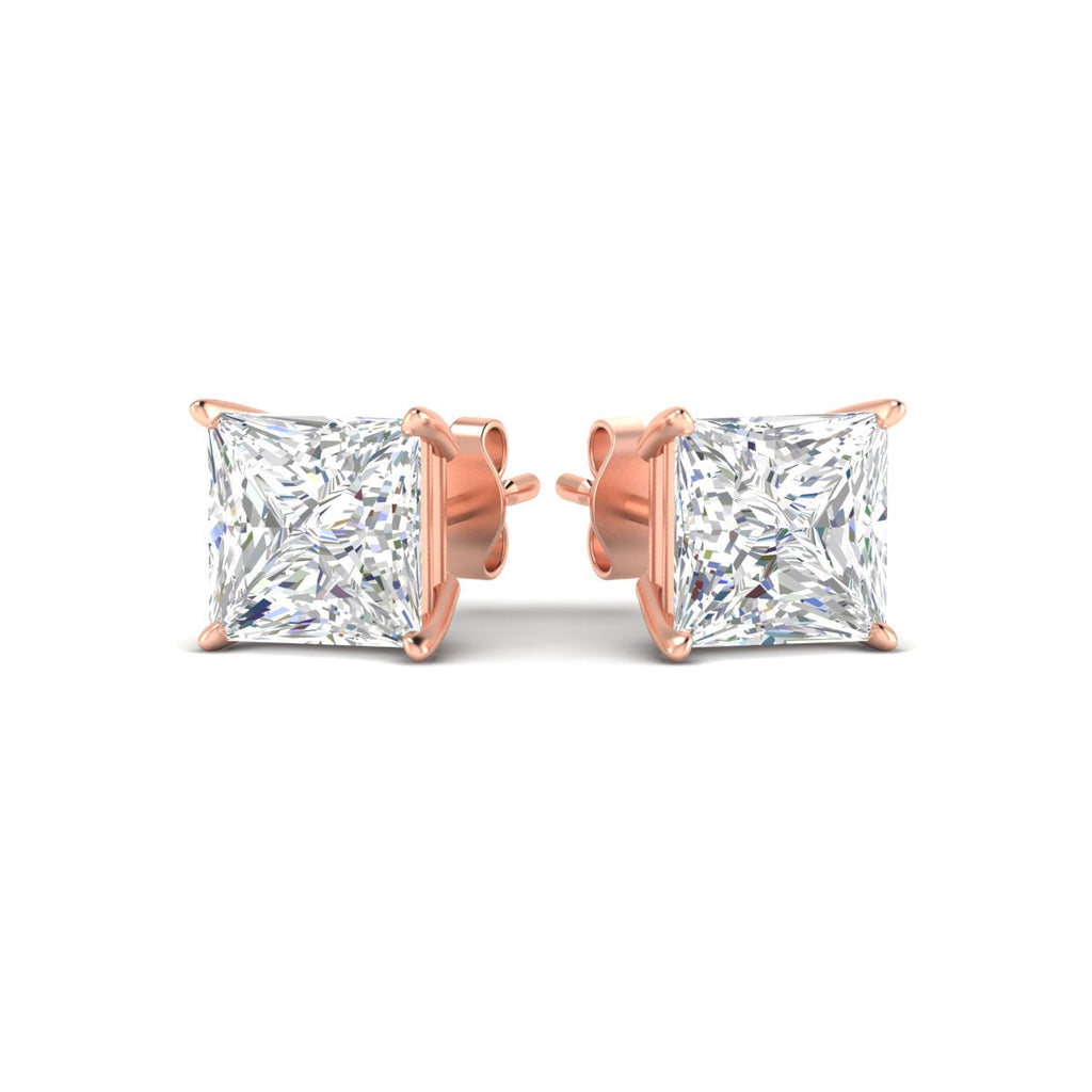Princess Cut Diamond Solitaire Stud Earrings [IGI Certified]