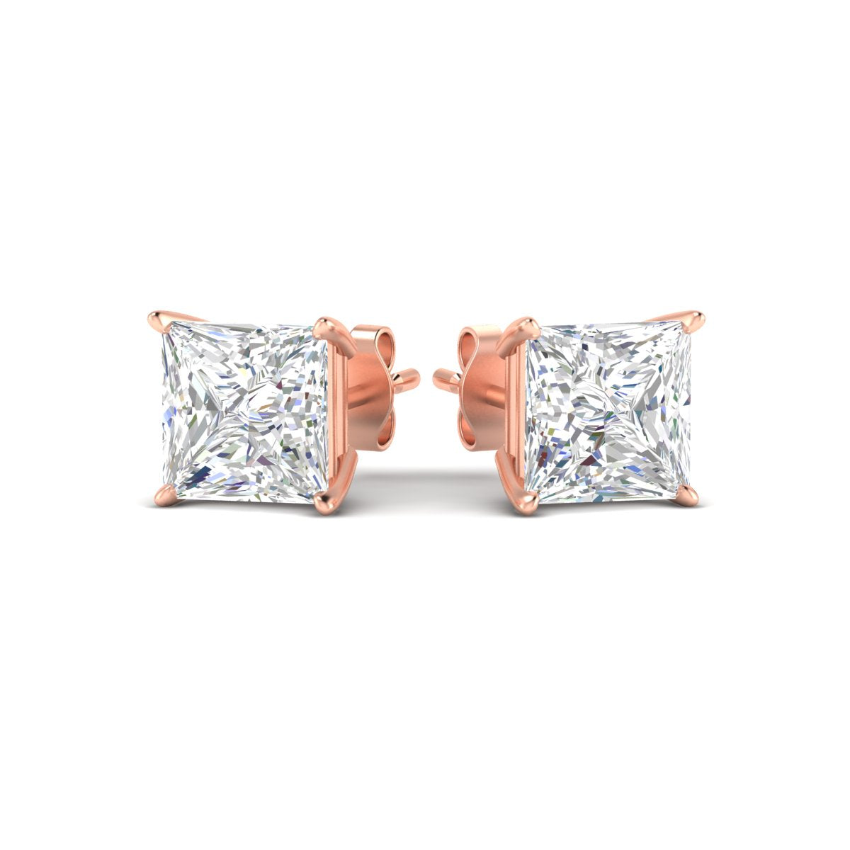 Princess Cut Diamond Solitaire Stud Earrings [IGI Certified]