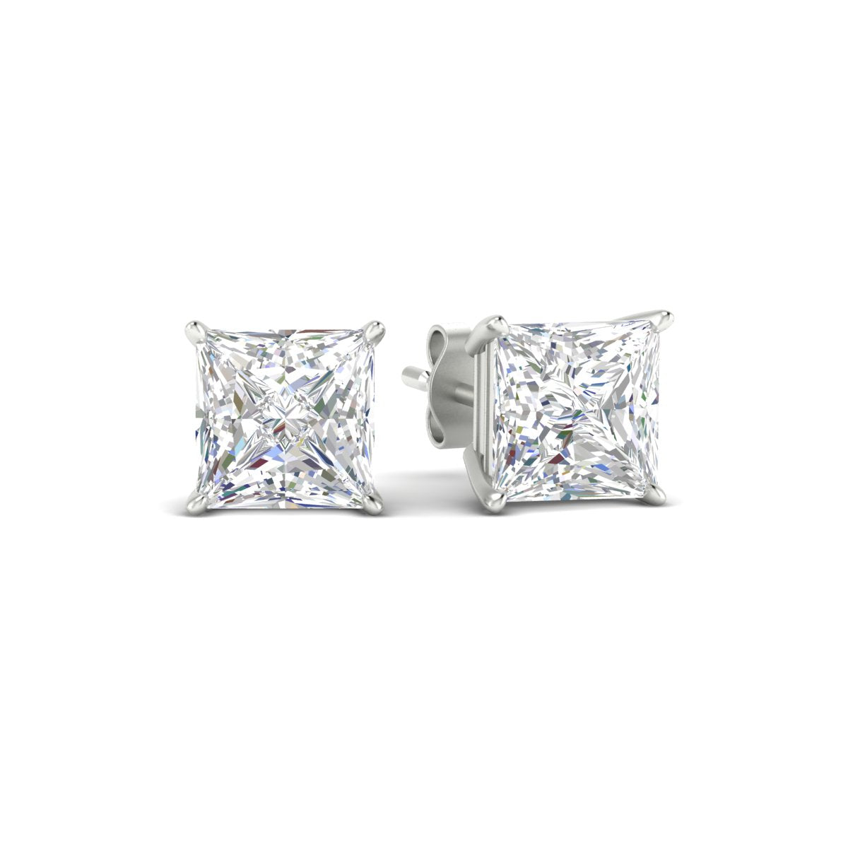 Princess Cut Diamond Solitaire Stud Earrings [IGI Certified]