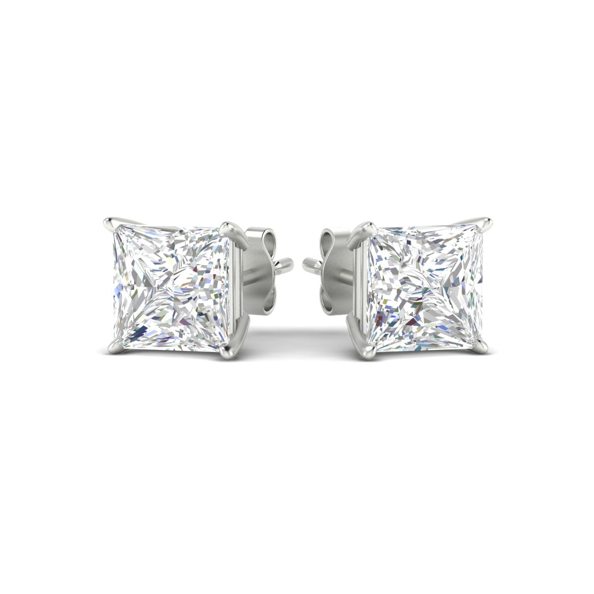 Princess Cut Diamond Solitaire Stud Earrings [IGI Certified]