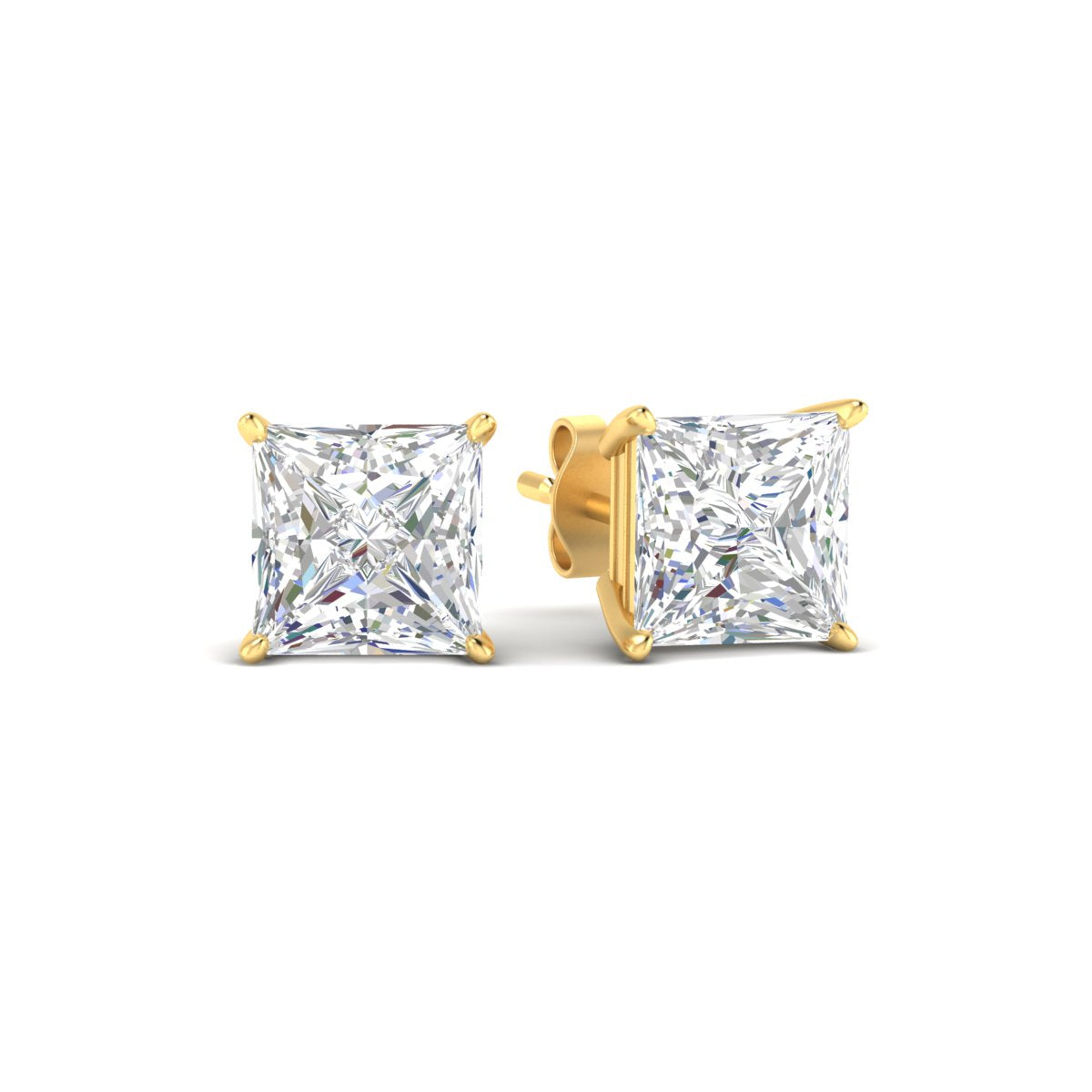 Princess Cut Diamond Solitaire Stud Earrings [IGI Certified]