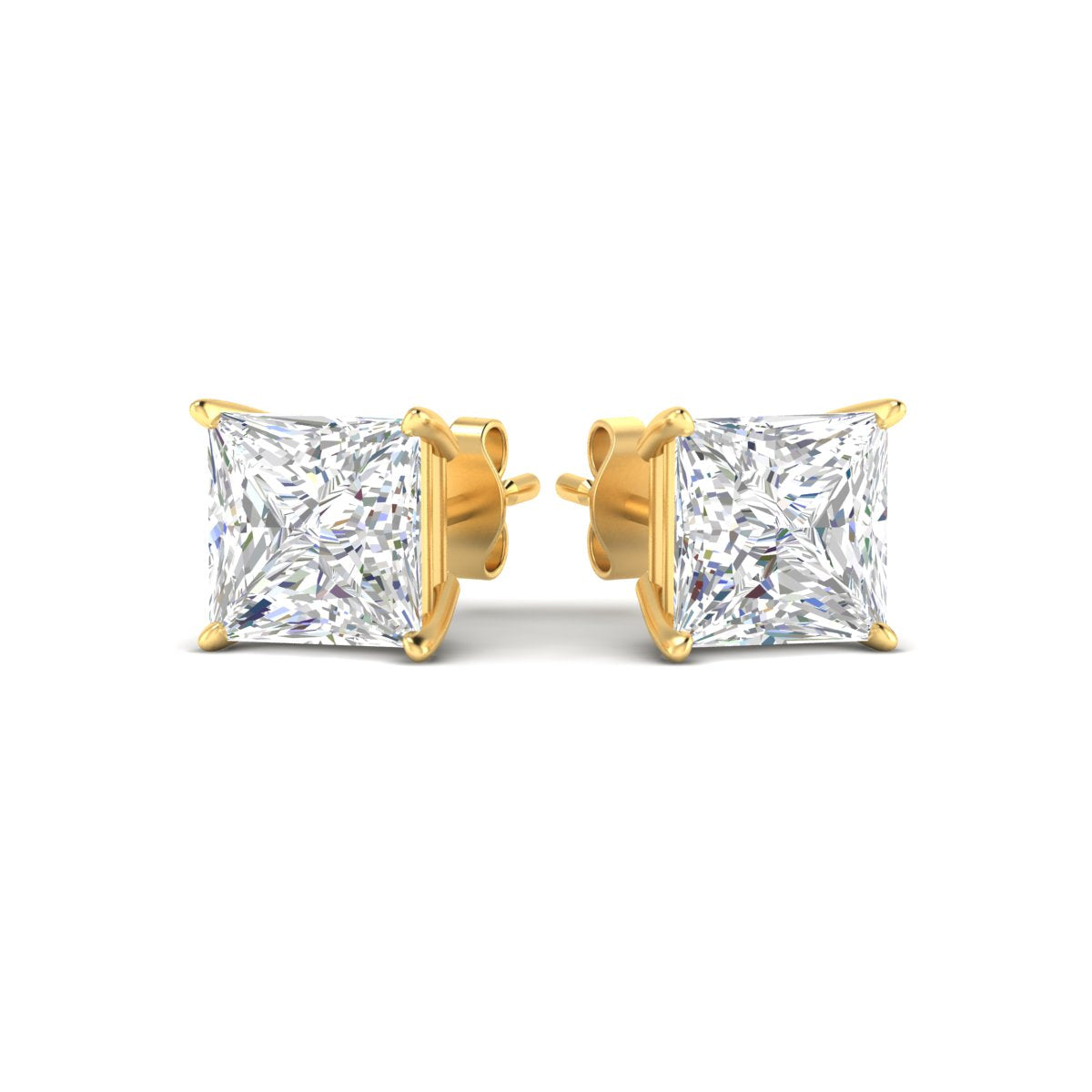 Princess Cut Diamond Solitaire Stud Earrings [IGI Certified]