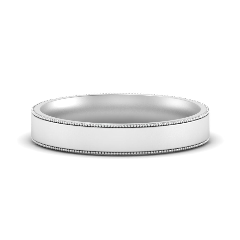 4 mm Stepped Edge Comfort Fit Flat Mens Band