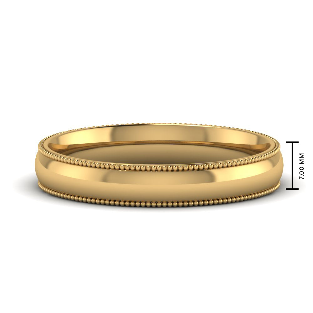 4 mm Comfort Fit Wedding Band Milgrain Edge