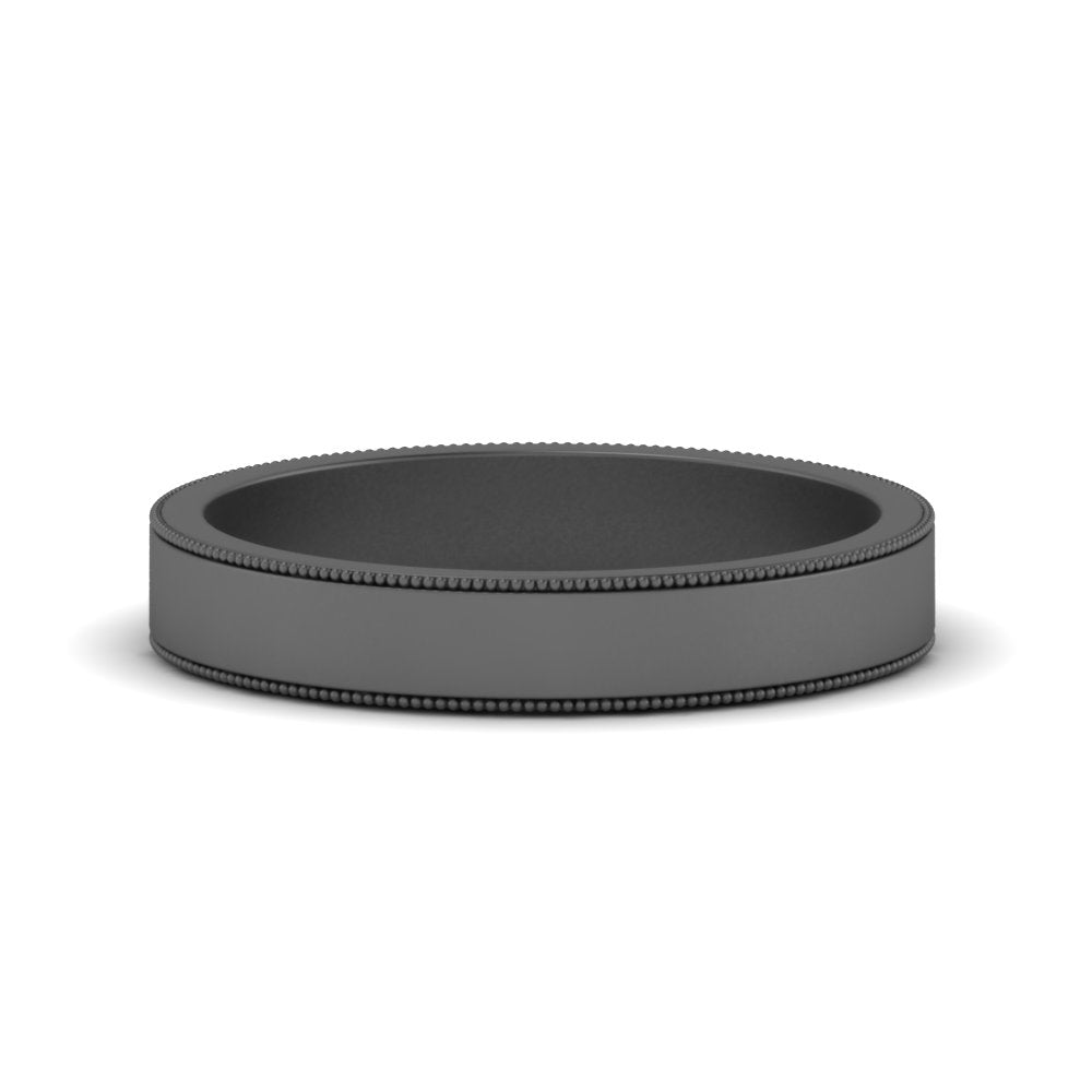 Flat Milgrain Mens Wedding Band