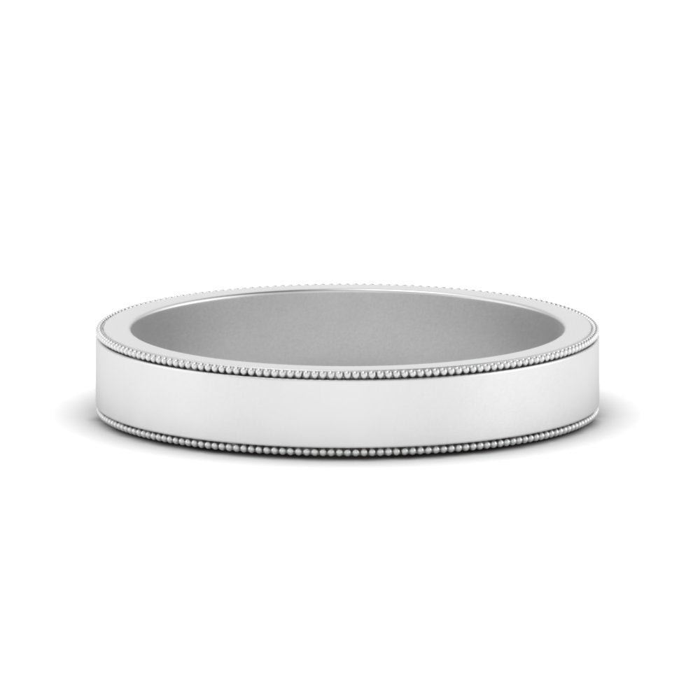 Flat Milgrain Mens Wedding Band