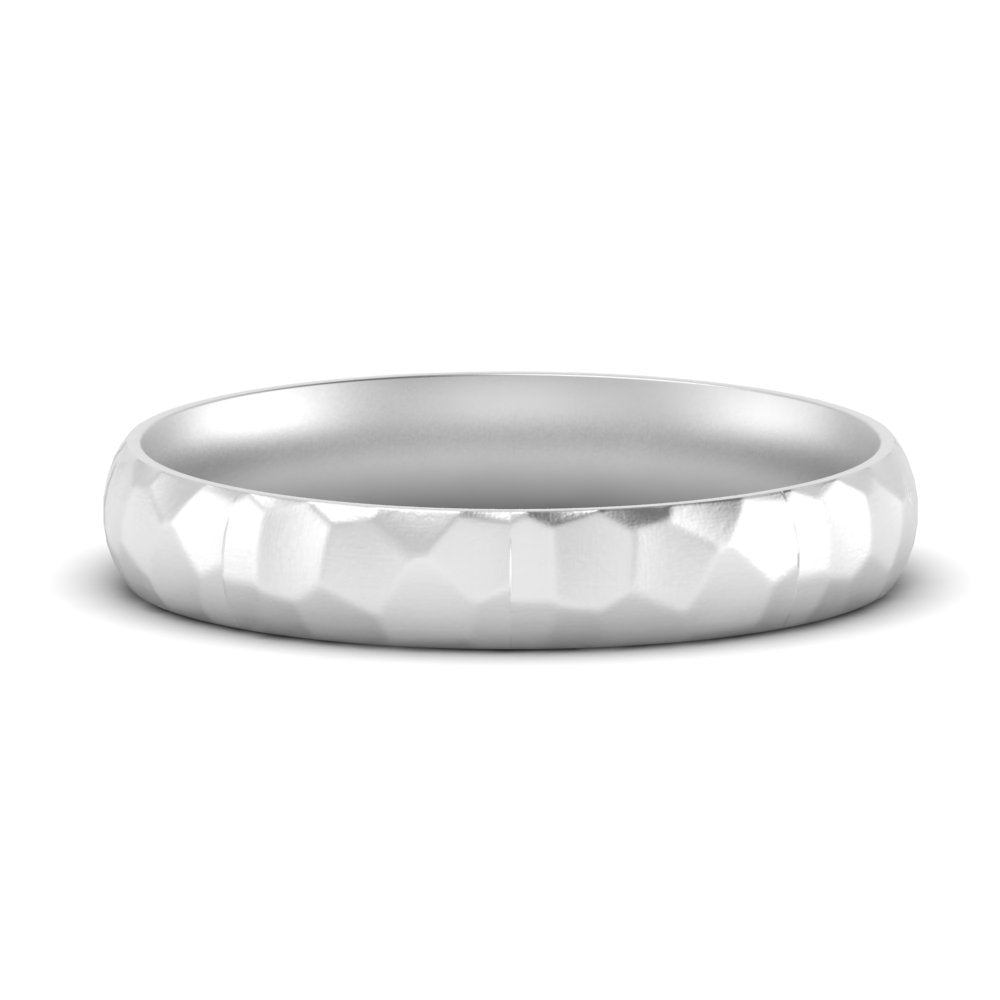 5 mm Mens Hammered Comfort Fit Wedding Band
