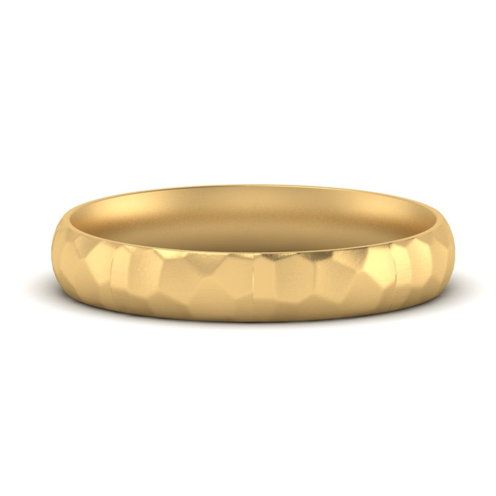 5 mm Mens Hammered Comfort Fit Wedding Band