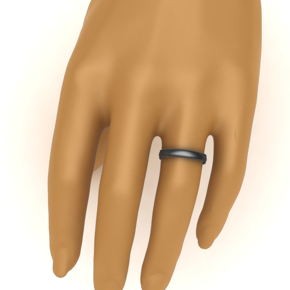 Milgrain Matte Finish Mens Band