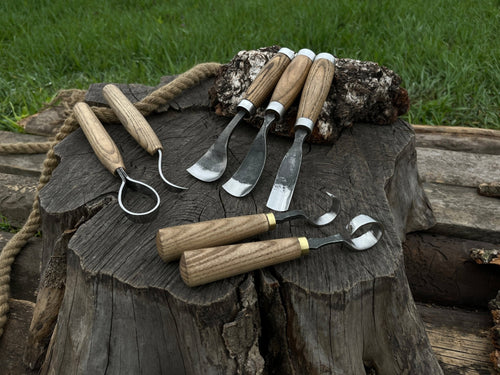 7-Piece Spoon/Bowl Carving Tool Set | Tool Sets | Wiccan Center