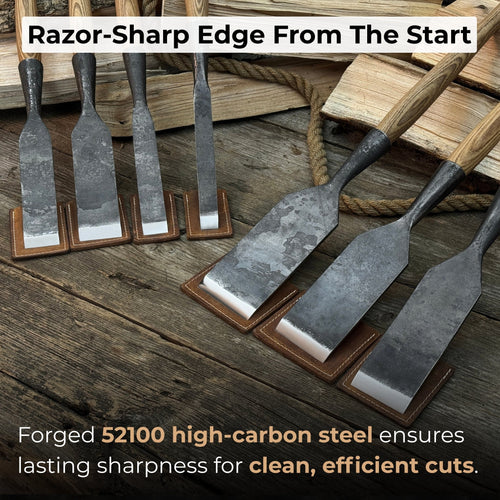 7-Piece Long Timber Framing Chisel Set | Tool Sets | Wiccan Center