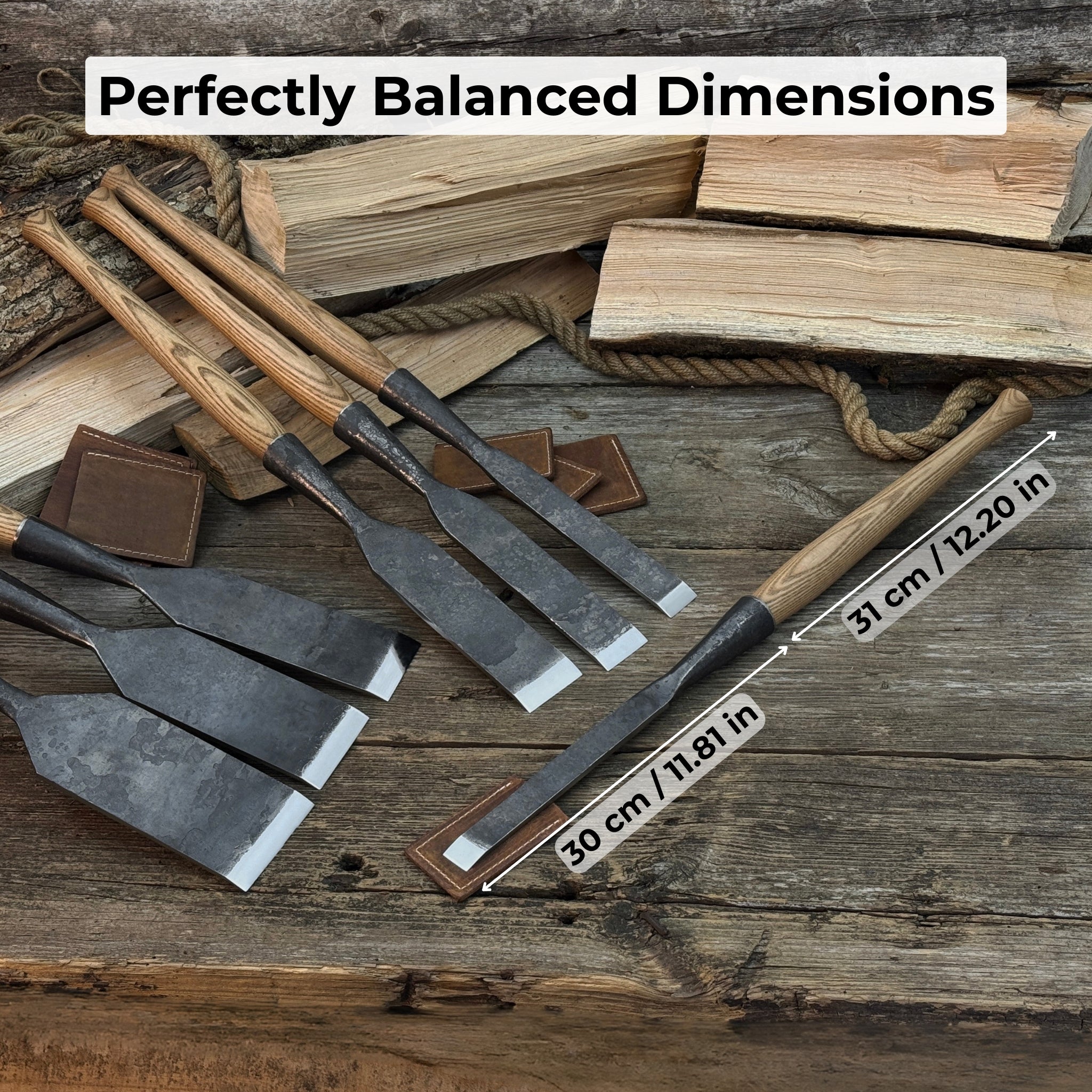 7-Piece Long Timber Framing Chisel Set | Tool Sets | Wiccan Center