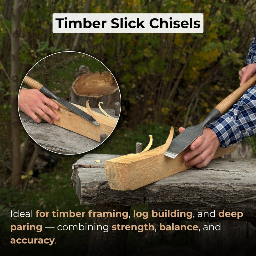 7-Piece Long Timber Framing Chisel Set | Tool Sets | Wiccan Center