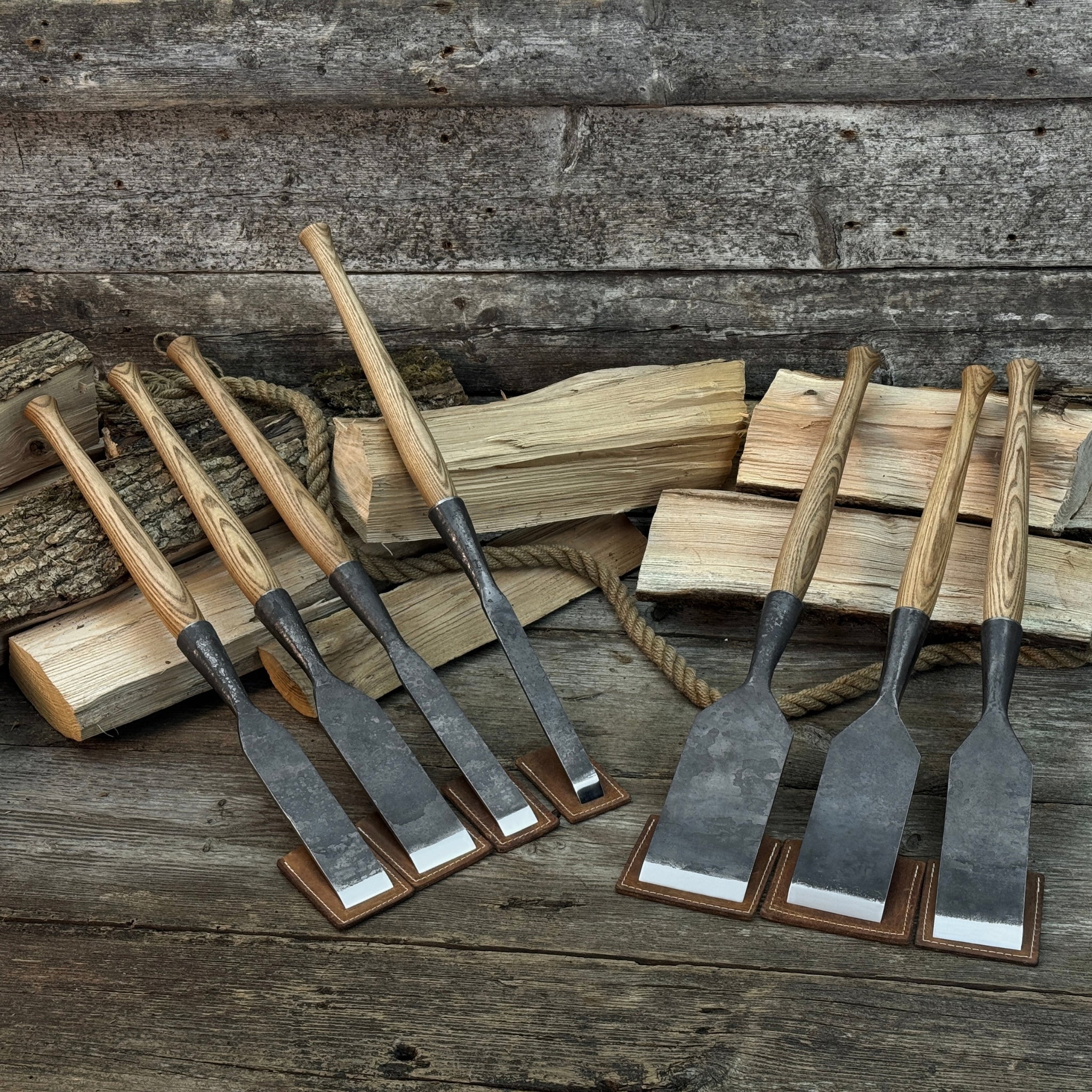 7-Piece Long Timber Framing Chisel Set | Tool Sets | Wiccan Center