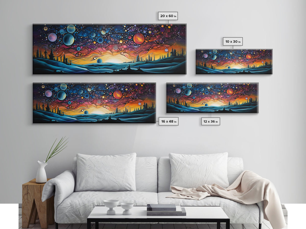Abstract Galaxy Print, Framed Wall Art, Canvas Print, Van Gogh Inspired Art, Astronomy Gift, Living Room Decor, FREE SHIPPING | | Wiccan Center