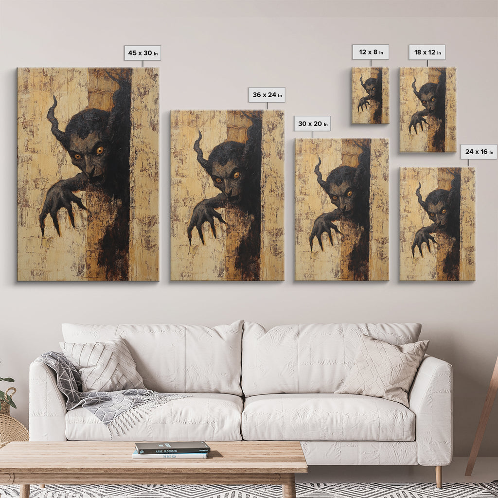 Demon Painting Print, Dark Macabre Wall Art, Original Satyr Painting, Witchy Decor, Wall Art For Witches, Witch Familiar Painting | | Wiccan Center