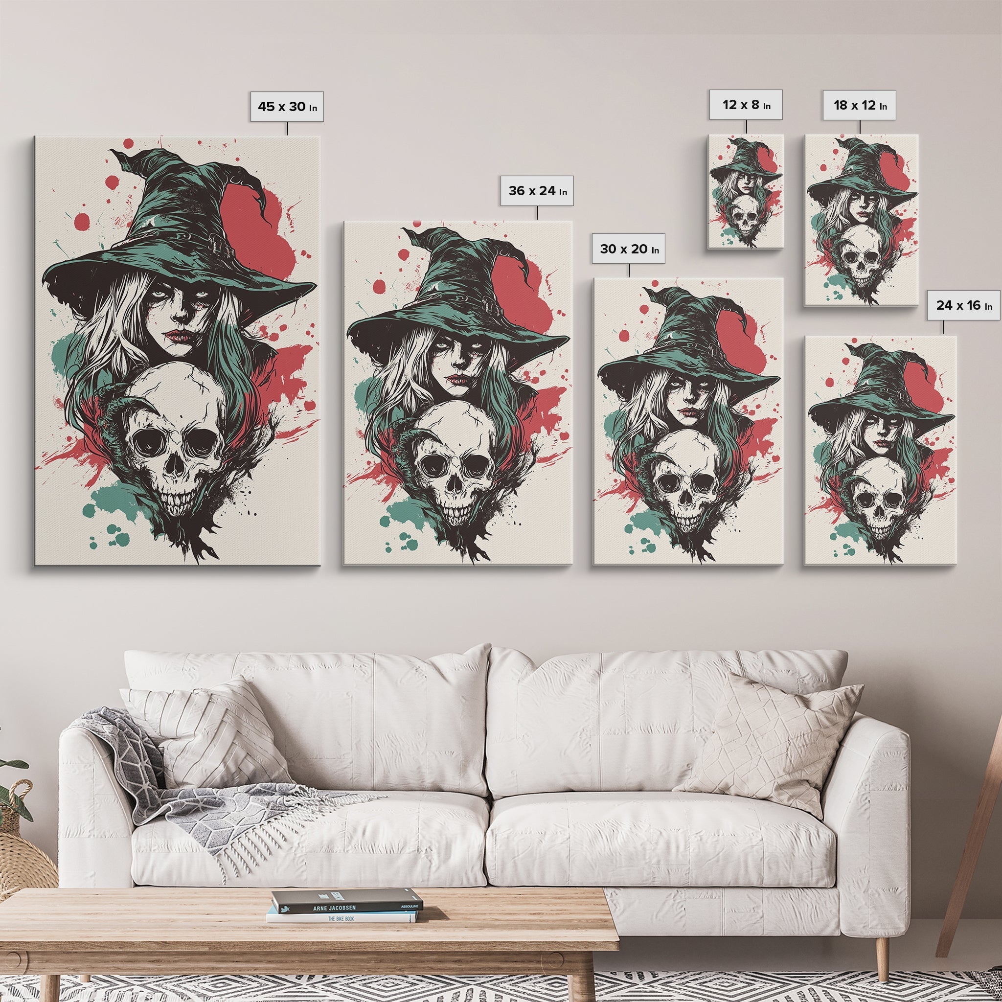 Portrait of A Witch, Framed Canvas Print, Halloween Decor, Witchcraft, Goth Art, Dark Academia Wall Art, Halloween Poster Art | | Wiccan Center