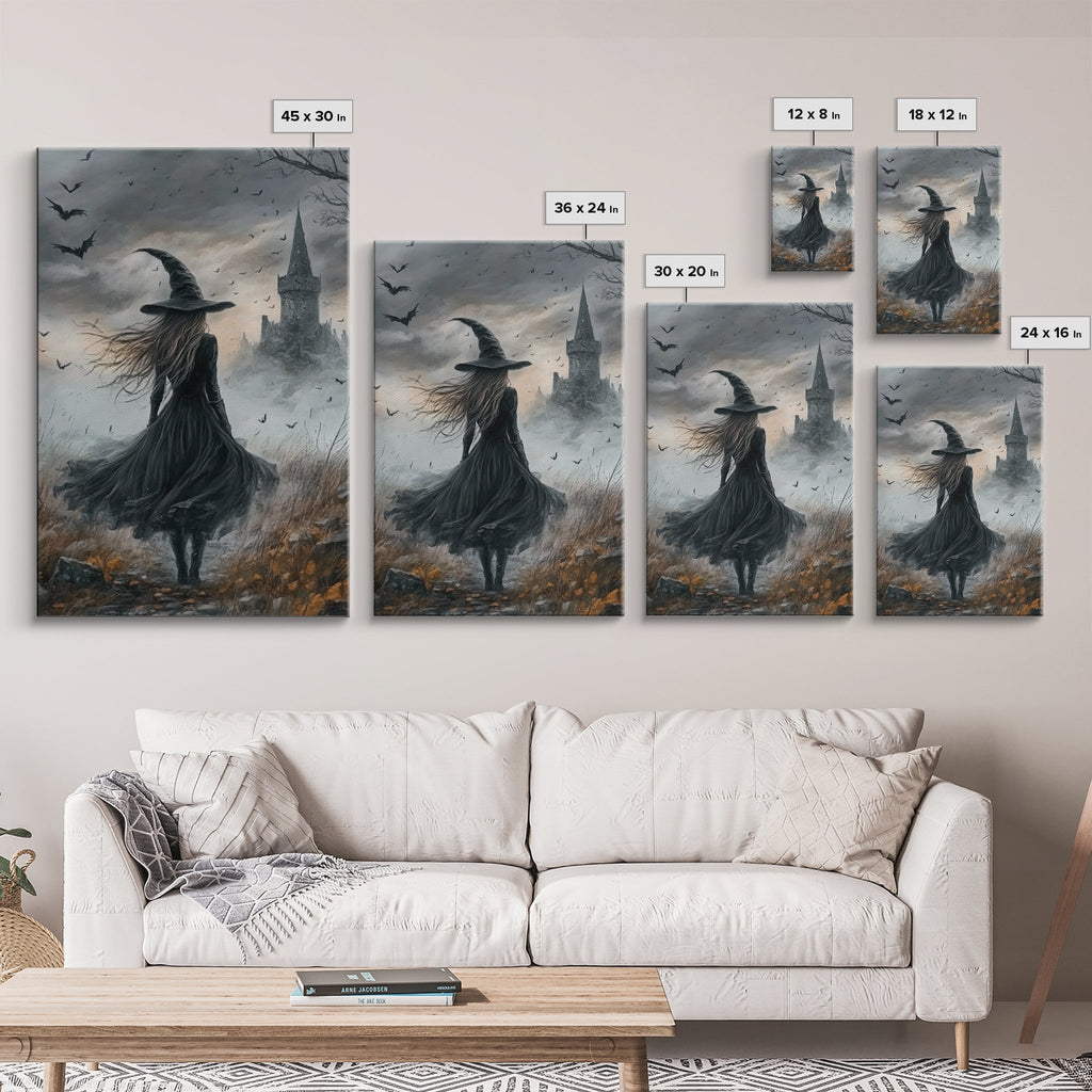 Goth Decor, Witchy Home Decor, Dark Academia Goth Oil Painting Print, Witch Painting, Haunted Spooky Season Wall Art, Witch Decor