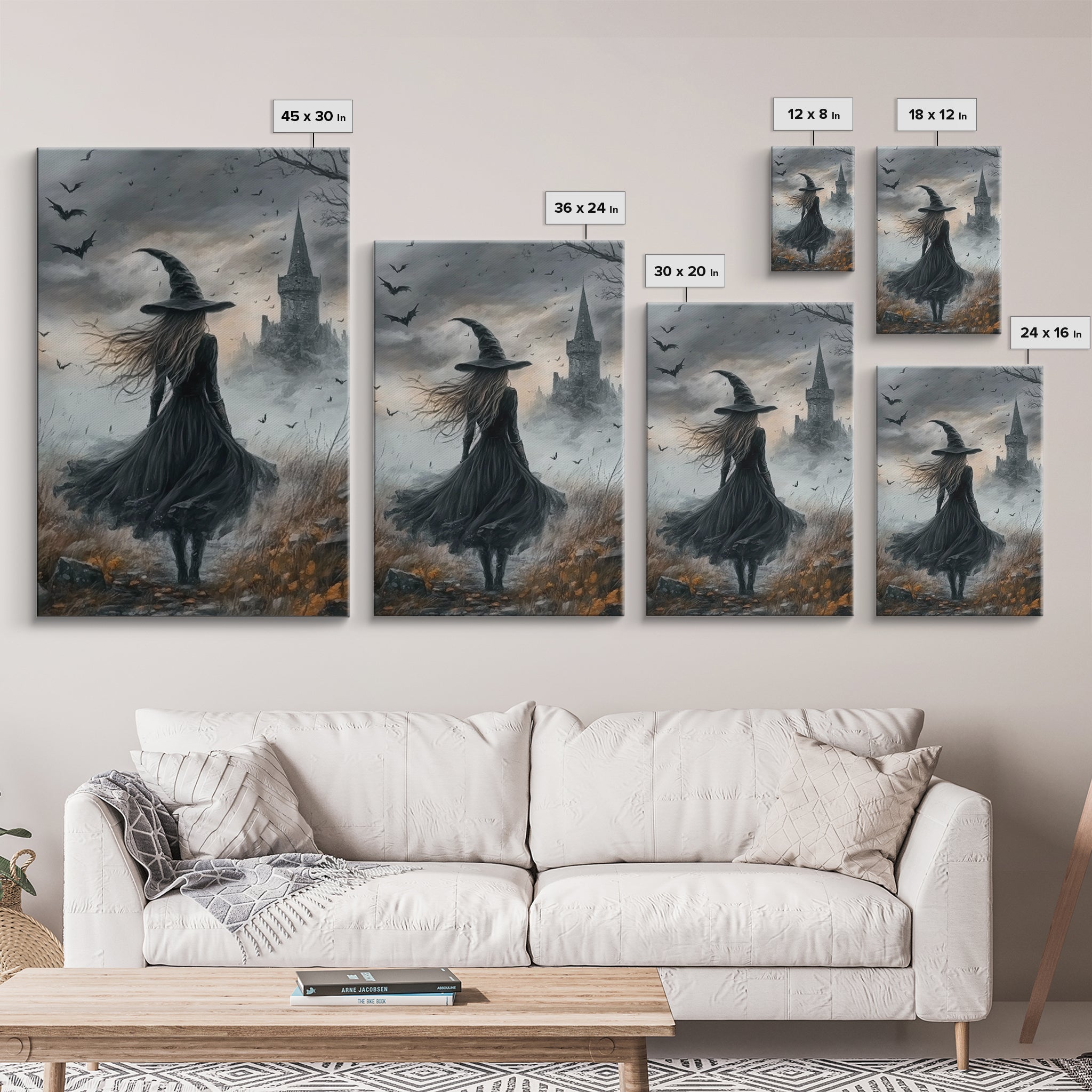 Goth Decor, Witchy Home Decor, Dark Academia Goth Oil Painting Print, Witch Painting, Haunted Spooky Season Wall Art, Witch Decor