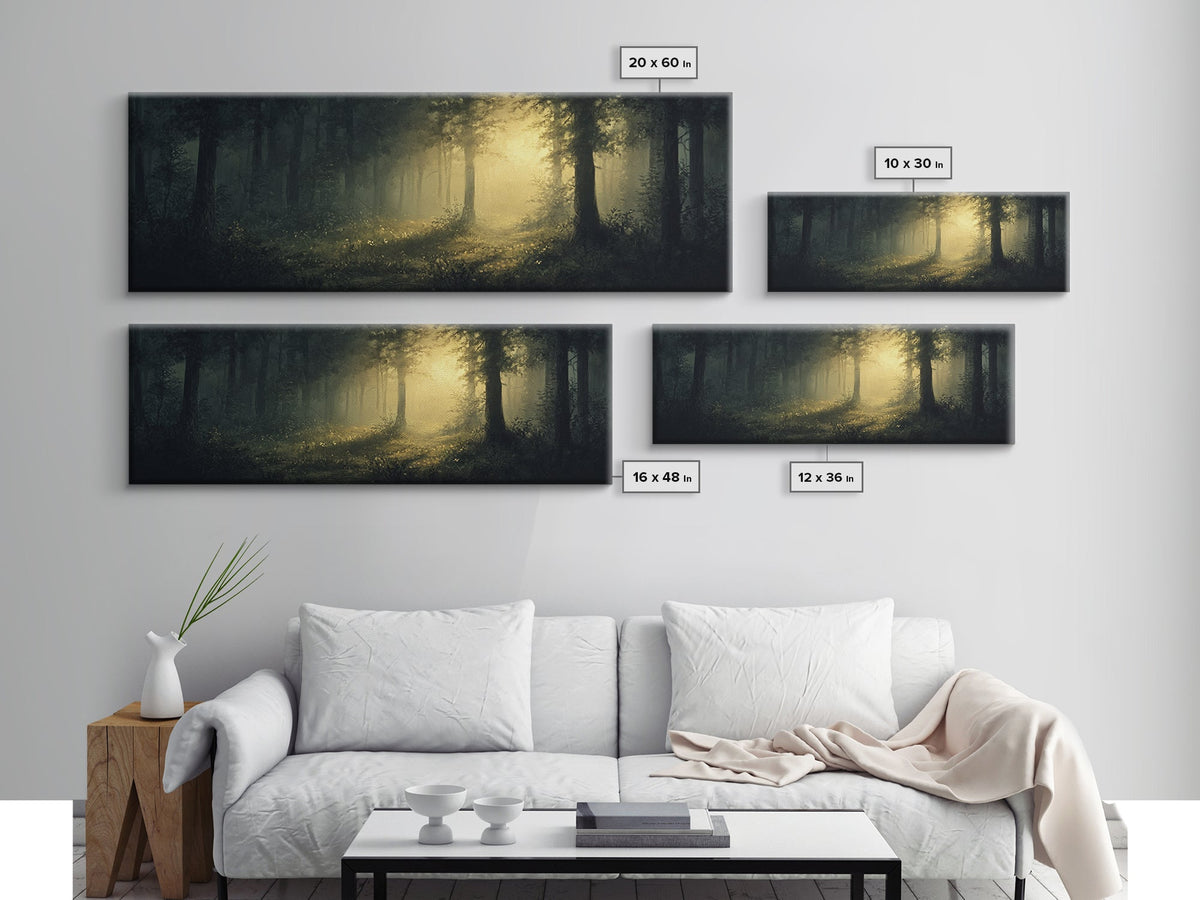 Mystical Forest Fantasy Wall Art, Canvas print, Fantasy Painting, Dark Fantasy Art, Mythical Fantasy Art, Panoramic Wall Decor | | Wiccan Center