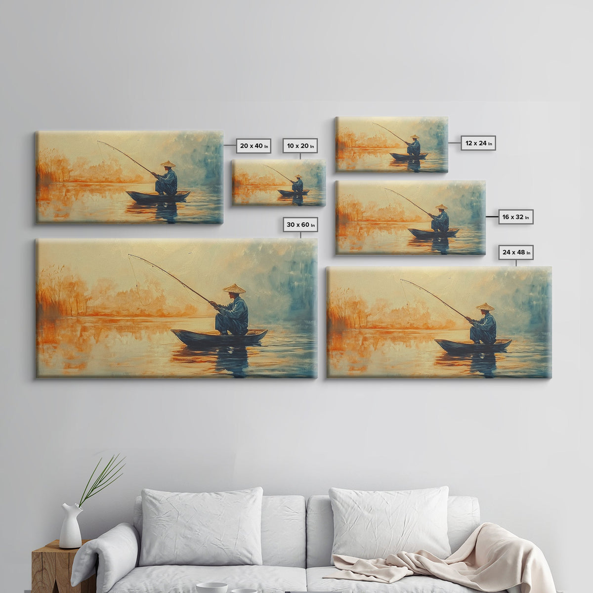 Wabi Sabi Fisherman Painting Print, Fishing Wall Art, Japanese Fisherman Watercolor Painting, Fishing Gift, Fisherman Gift IDea | | Wiccan Center