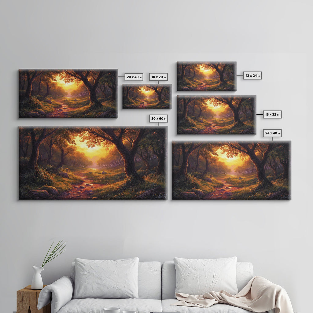 Cute Fantasy Wall Art, Framed Canvas Print, Fantasy Landscape Painting Print, Fairy Art, Fairy Landscape Wall Art Decor | | Wiccan Center