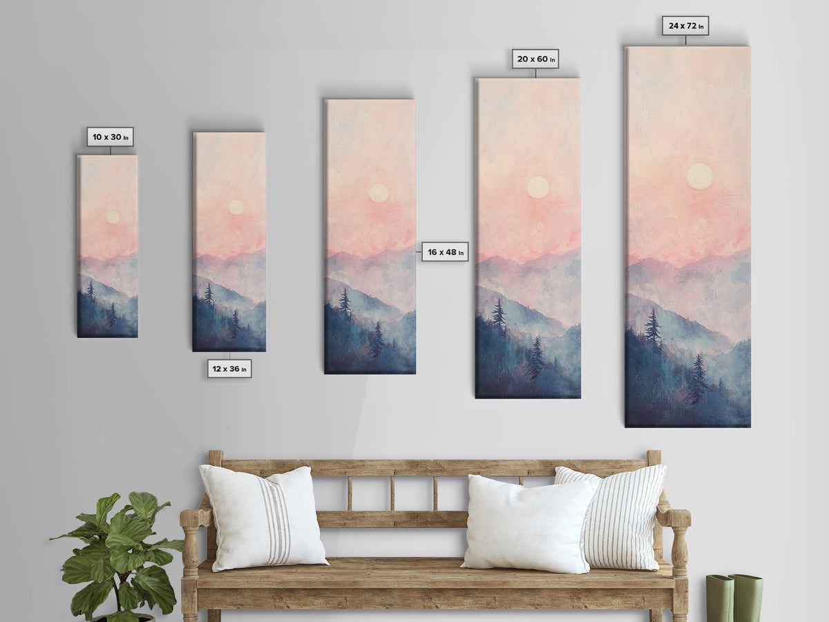 Sunset Over the Blue Ridge Mountains, Framed Canvas Print, Blue Ridge Mountains Painting, Home Decor, Ready To Hang Art, Mountain Painting | | Wiccan Center