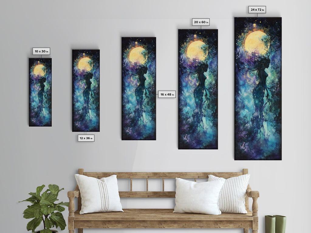 Solar Ritual Canvas Print Featuring Goddess Art Print, Phoenix Metal Inspired Abstract Sacred Geometry Art Perfect Bedroom Decor | | Wiccan Center