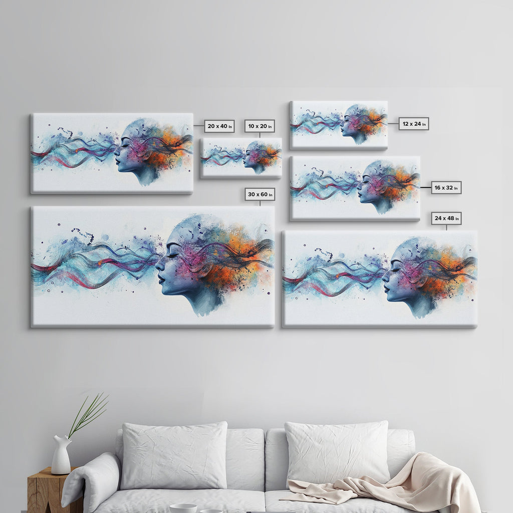 Vibrant Feminine Energy Canvas Print - Abstract Goddess Art Therapy Wall Decor - Whimsical Moody Brain Art for Home Office | | Wiccan Center