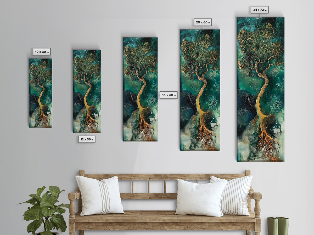 Oak tree art, mystical tree, moody art, green wall art, zen wall art, framed canvas print, nature-inspired, wabi sabi art, gift idea | | Wiccan Center