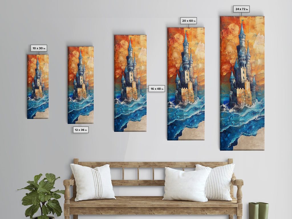 Fantasy Castle, dark romance painting, moody art, fairy tale art, framed canvas print, gothic decor, above bed wall art, boho art | | Wiccan Center