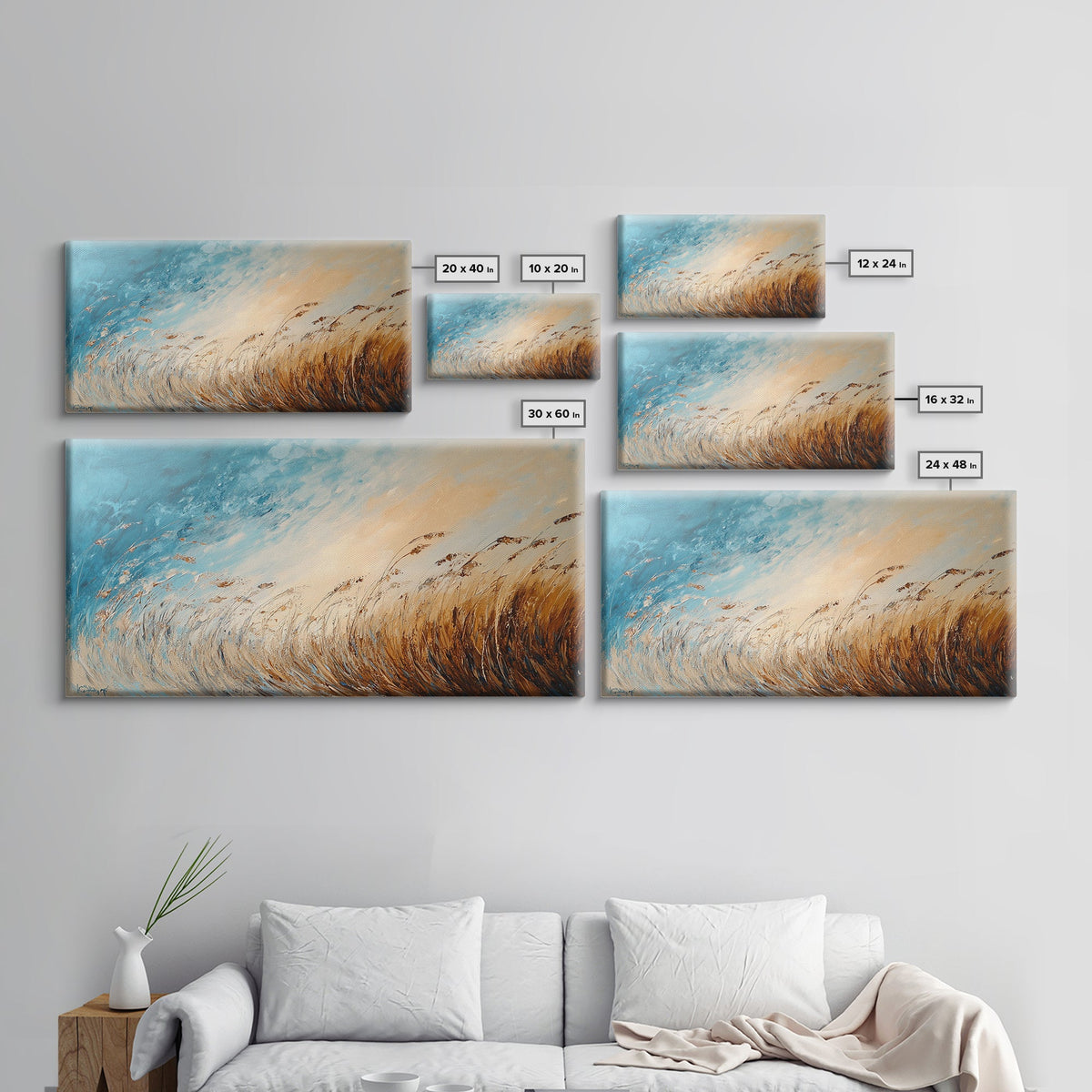 Coastal Wind, Beach Grass Painting, Coastal Cowgirl Wall Art, Nautical Decor, Wabi Sabi Art, Minimalist Art, Canvas Print, Extra Wide Art | | Wiccan Center