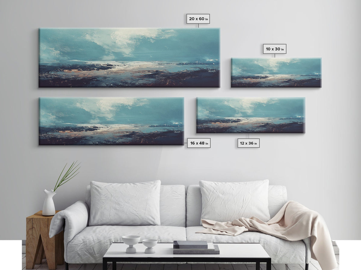 Moody Ocean Canvas Print Coastal Seascape Art, Abstract Blue Water Painting, Home Decor, Living Room Wall Art, Ocean Wall Art | | Wiccan Center