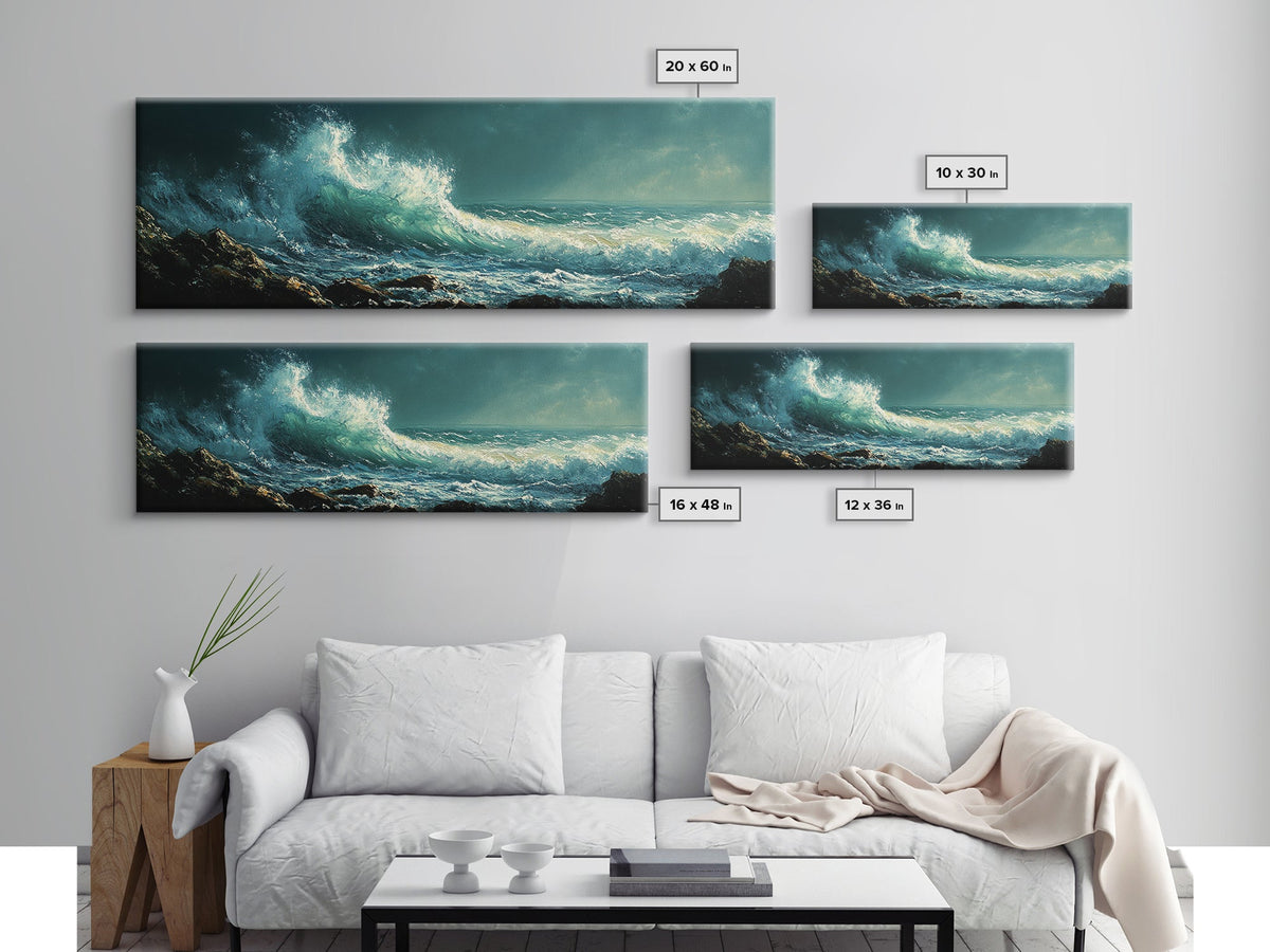 Dark Ocean Wave Canvas Print Dramatic Seascape Art, Coastal Wall Art, Stormy Water Painting, Nautical Home Decor, Large Wall Art | | Wiccan Center
