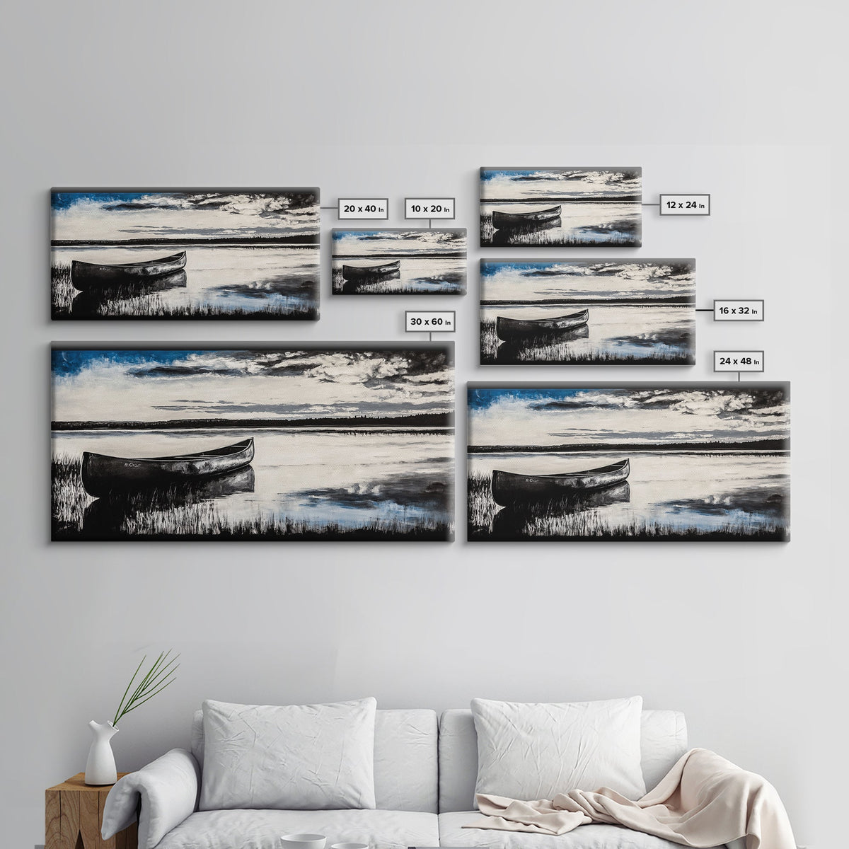 Still Water, Black and White Art, Reflection Canvas Print, Lake Scene Wall Art, Nature Decor, Peaceful Home Art, Framed Canvas Print | | Wiccan Center