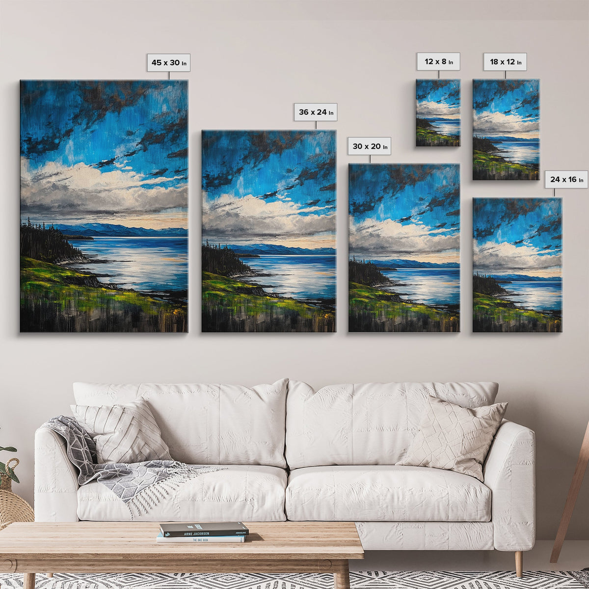 Mountain Lake Art, Nature Print, Landscape Decor, Tranquil Water View, Living Room Wall Art, Cabin Aesthetic, Framed Canvas Print | | Wiccan Center