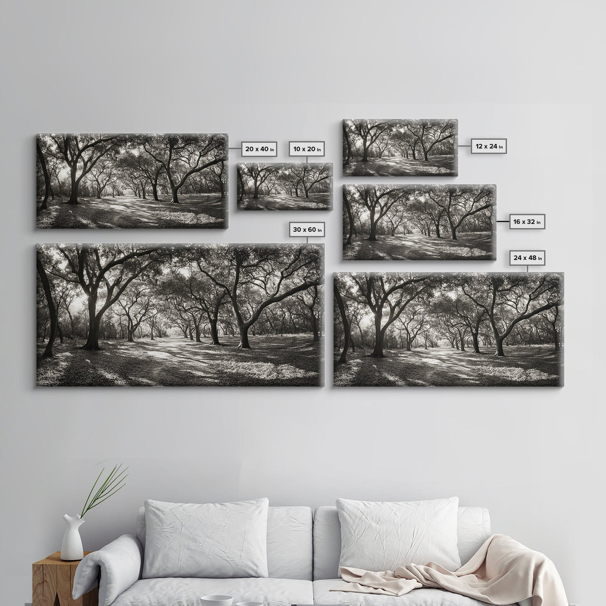 Oak Tree Path, Autumn Forest Glow, Nature Trail Photography, Framed Canvas Print, Hallway Wall Art, Earthy Decor, Woodland Art | | Wiccan Center