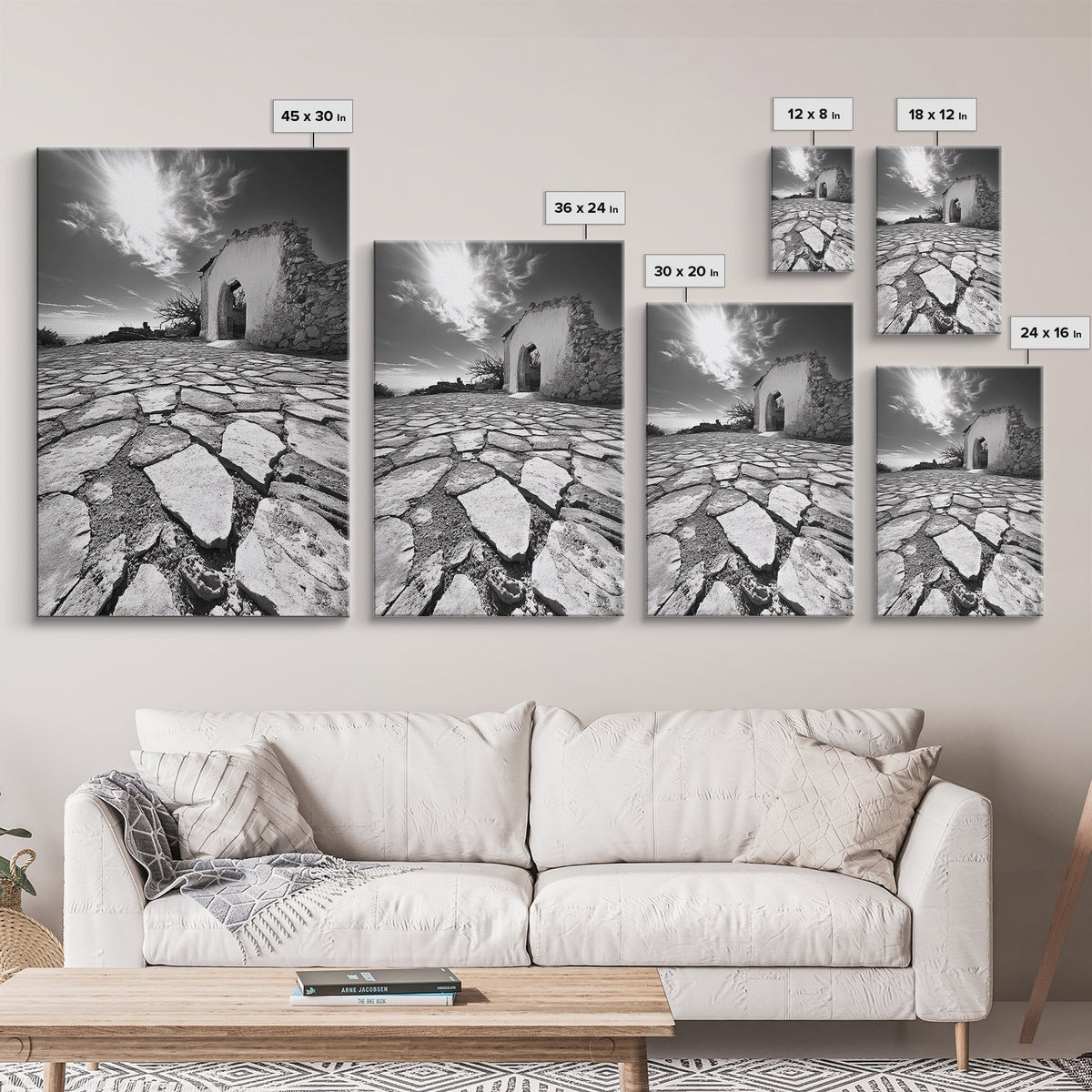 Desert Archway, Stone Ruins, Sunny Sky, Canvas Print, Rustic Travel Wall Art, Mediterranean Decor, Minimalist Earthy Aesthetic | | Wiccan Center