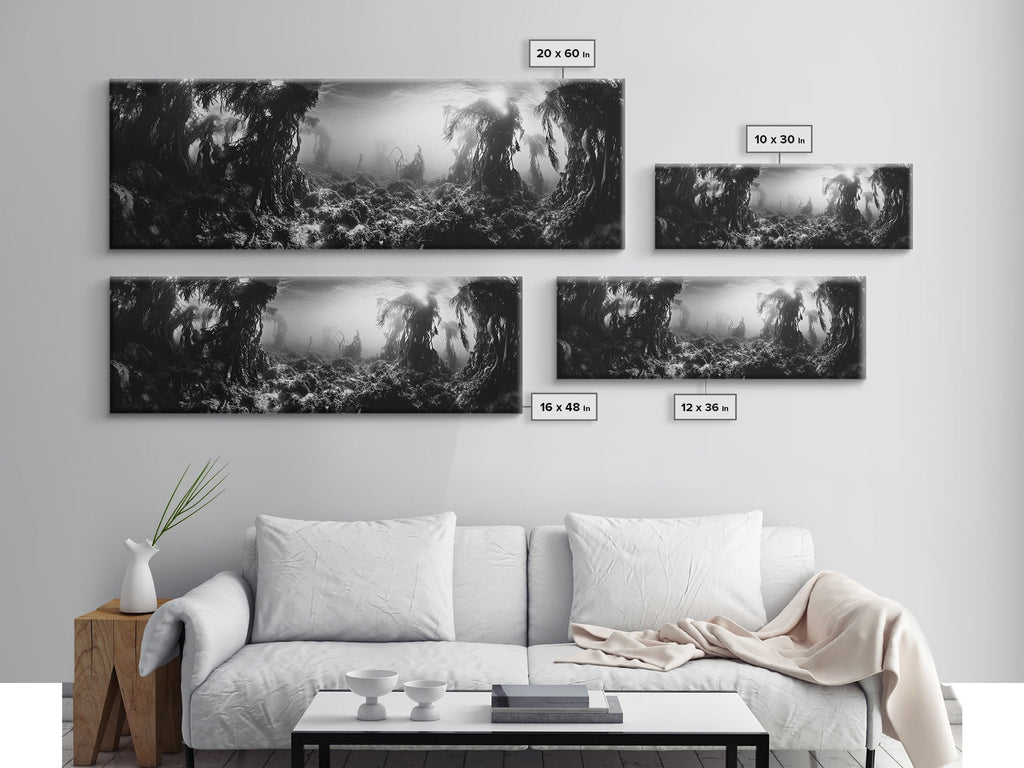 Kelp Forest, Underwater Magic, Ocean Depths, Framed Canvas Print, Marine nature photography, Bathroom wall decor, Moody coastal aesthetic | | Wiccan Center