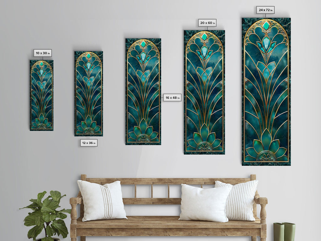Art Deco Stained Glass Print, Framed Canvas, Wood Frame Wall Art, Retro Style Decor, Roaring 20s Inspired Wall Art | | Wiccan Center