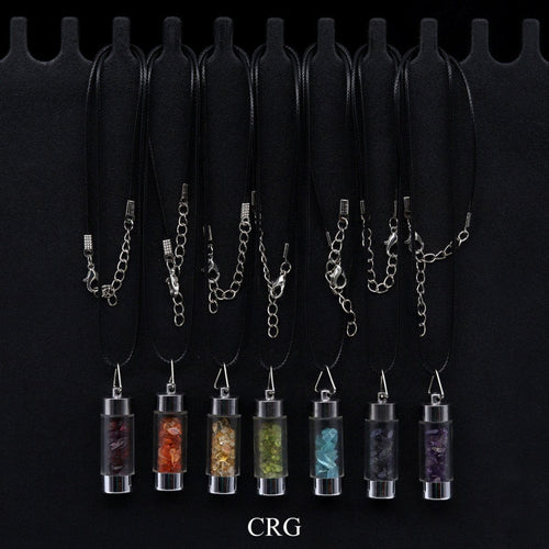 7 Stone Chip Bottle Necklace Set (20 Inches) (7 Pieces) | 7 Stone | Wiccan Center