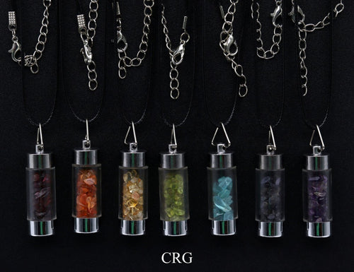 7 Stone Chip Bottle Necklace Set (20 Inches) (7 Pieces) | 7 Stone | Wiccan Center